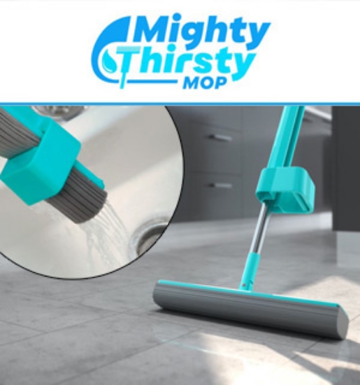 Picture 1 of Mighty Thirsty Mop - Absorb, Lift, and Clean Any Mess!