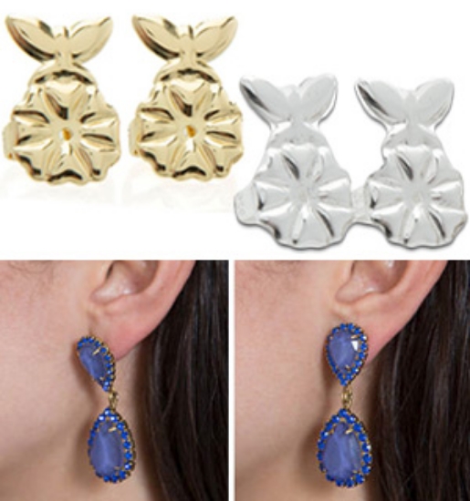 Picture 1 of Set of Two Deluxe Edition of MagicBax Earring Lifters (18K Gold Plated and Sterling Silver)
