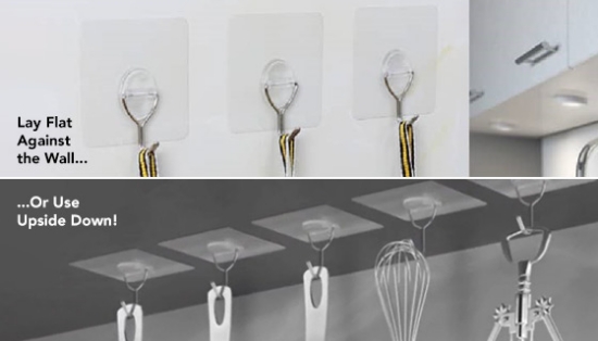 Picture 2 of Cell Gel Mounts Strong Hold Reusable Wall Hooks - Set of 6