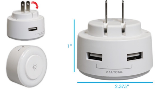 Picture 2 of Dual USB Charger and Soft Touch Night Light