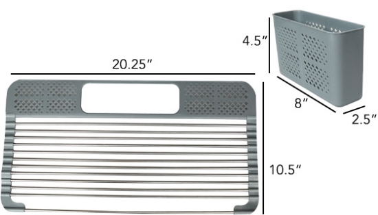 Picture 2 of Deluxe Over-the-Sink Dish Drying Rack with Removable Cutlery Holder