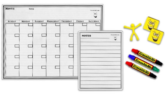 Picture 3 of ErasableMe Magnetic Dry Erase Monthly Calendar Kit