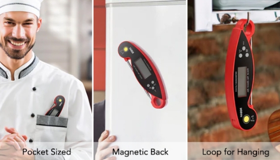 Picture 3 of Instant Read Foldable Meat Thermometer With Large Digital Read Out