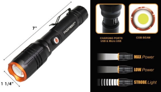 Picture 3 of Platinum Series 2000 Lumen Rechargeable Flashlight by Farpoint