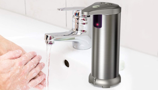 Picture 3 of Stainless Steel Hands-Free XL Soap Dispenser