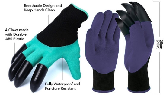 Picture 3 of 3-Pack of Assorted Gardening Gloves with Claws - Waterproof and Puncture Resistant