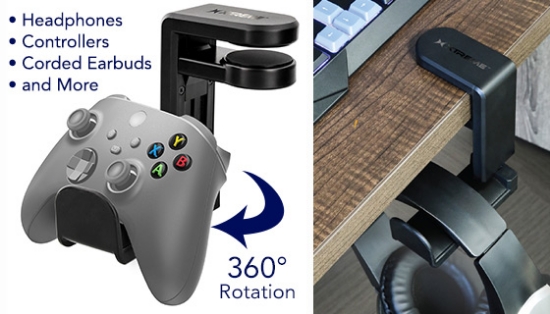 Picture 2 of Swiveling Headphone Mount Desk Clamp