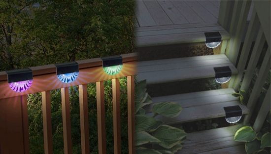 Picture 2 of Solar Color-Changing Deck Lights - Set of 3