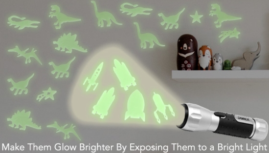 Picture 2 of Glow-In-The-Dark Wall Stickers: Dinosaurs or Space Themed (Picked at Random)