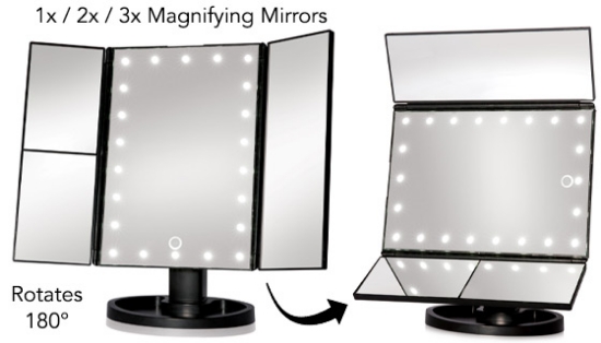 Picture 2 of Picture Perfect Light-Up Tri-Fold Beauty Mirror