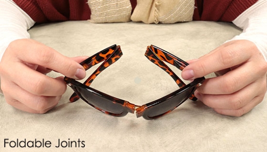 Picture 3 of Foldable Tortoise Shell Sunglasses with Travel Case