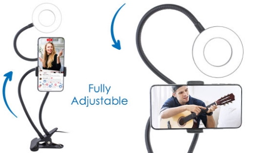 Picture 7 of Live Streaming/Picture Taking Ring Light Kit w/ Gooseneck Mount
