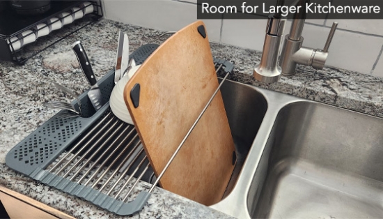 Picture 4 of Deluxe Over-the-Sink Dish Drying Rack with Removable Cutlery Holder