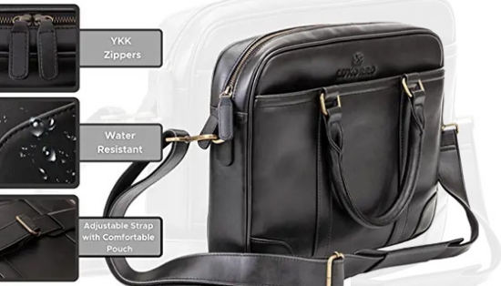 Picture 5 of Luxorro Executive Black Laptop Case
