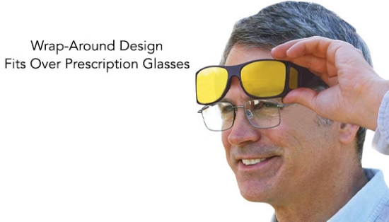 Picture 3 of HD Night Vision Wrap-Around Style Glasses