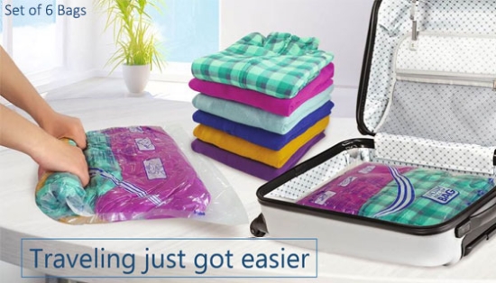 Picture 3 of Magic Saver Travel Vacuum Bags - Set of 6
