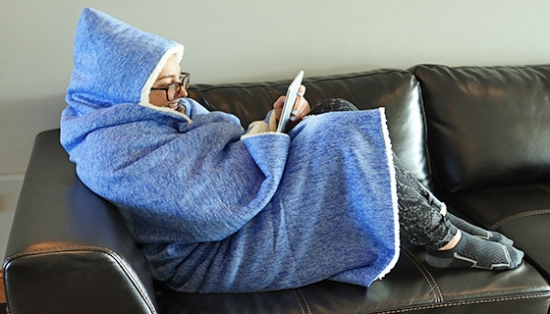 Picture 3 of Hooded Sherpa Throw Blanket