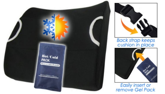 Picture 3 of Lumbar Support Seat Cushion with Hot/Cold Gel Pack
