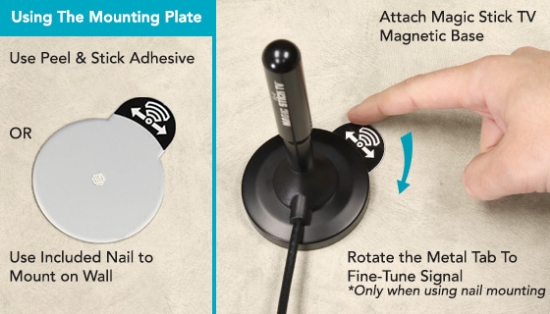 Picture 4 of The New Magic Stick HDTV Antenna with Booster Plate