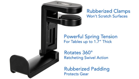 Picture 4 of Swiveling Headphone Mount Desk Clamp