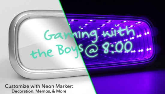 Picture 2 of Cypher Blacklight Infinity Bluetooth Speaker with Neon Message Board