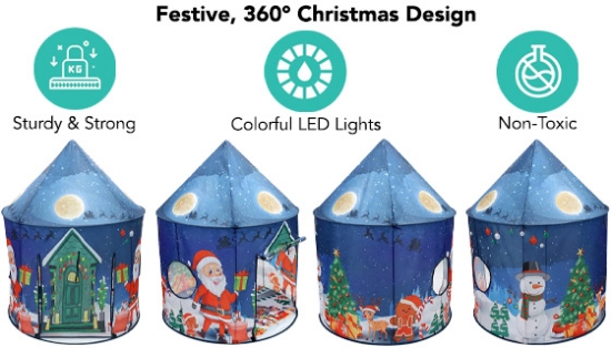Picture 3 of Pop-Up and Play Christmas Kids Tent with Lights and Sounds