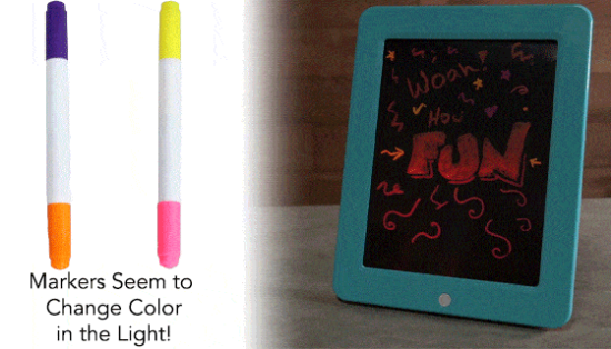 Picture 4 of Neon LED Glow Drawing Board with Markers