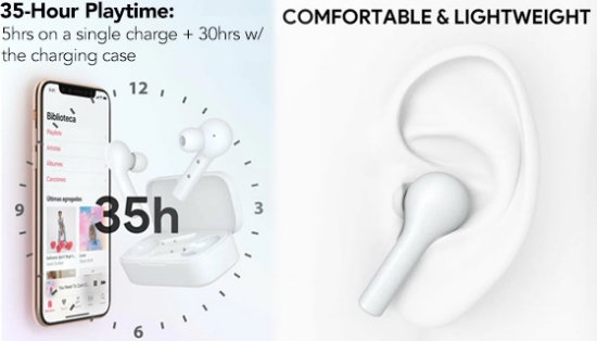 Picture 2 of True Wireless T21 Earbuds 40-Hour Total Playtime