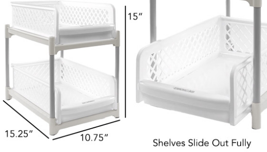 Picture 2 of 2-Tier Sliding 9in Basket Drawers: Set of 2