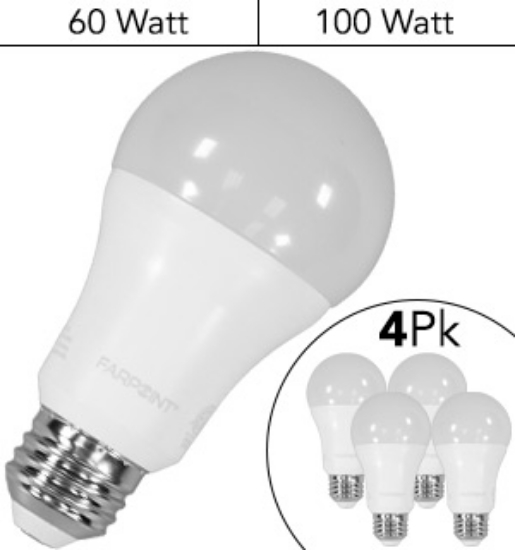 Picture 1 of 4-Pack of Dimmable LED Light Bulbs