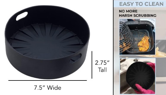 Picture 3 of Silicone Air Fryer Basket with Basting Brush and Tongs (Medium)