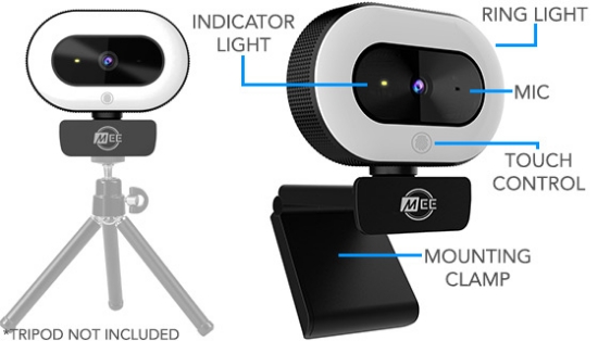 Picture 3 of MEE Audio Full HD 1080p LED Ring Light USB WebCam