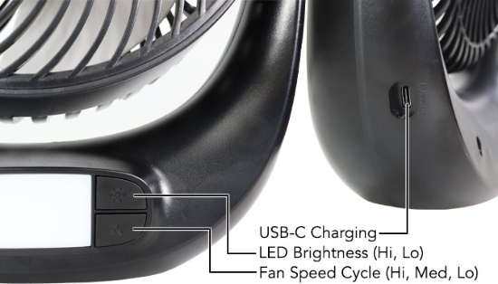 Picture 6 of Lightweight and Portable, Adjustable, Rechargeable Fan With LED Light