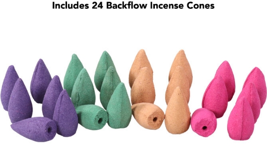 Picture 5 of Ceramic Waterfall Cascading Incense Fountain Set