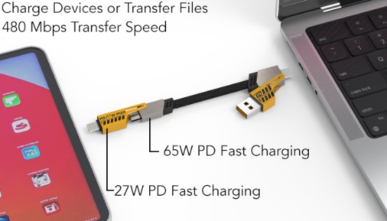 Picture 2 of Transforming 4-in-1 Charge and Sync Cable: 6ft
