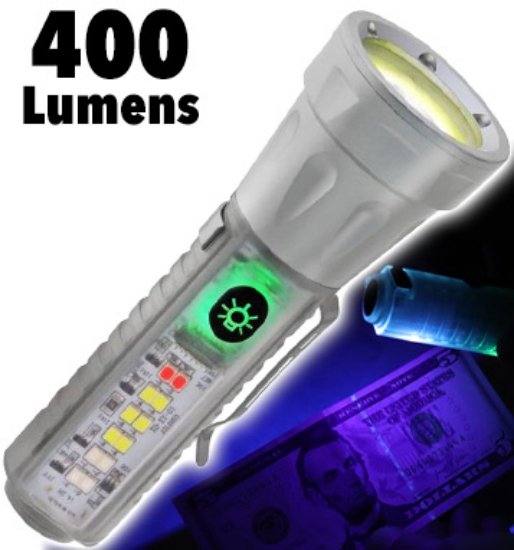 Picture 1 of Rechargeable 6 Mode Multi Beam Flashlight With UV Light  