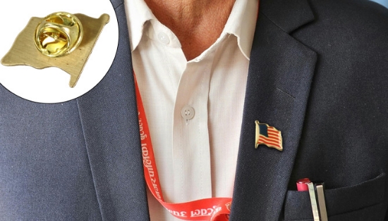 Picture 2 of Waving American Flag Lapel Pin 2-Pack