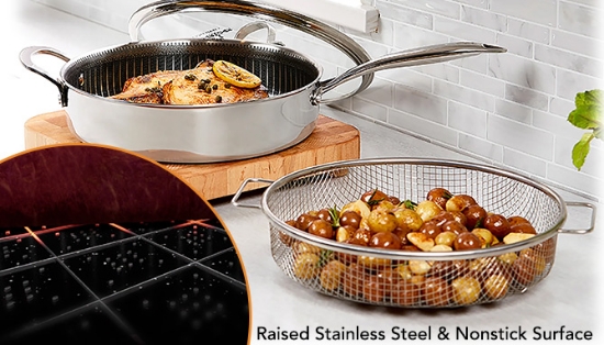 Picture 6 of Copper Chef Titan Tri-Ply Pans: 6pc Hybrid Cookware Set 
