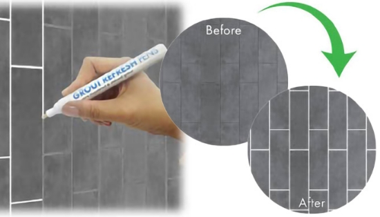 Picture 2 of Grout Refresh Pens: Restore Stained and Discolored Tile Grout   