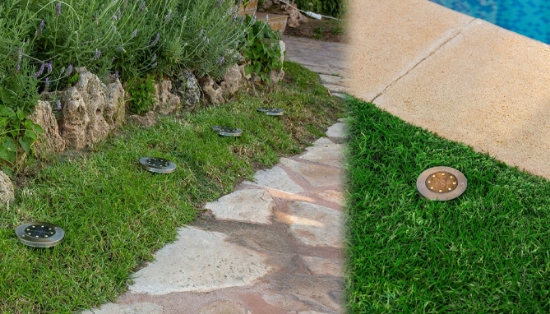 Picture 3 of Famous Brand Solar-Powered Outdoor Disk Light - 8 Pack
