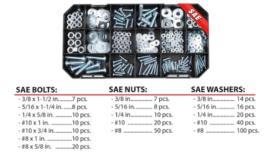 Picture 4 of 740 Piece Nut And Bolt Set SAE And Metric