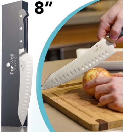 Picture 1 of Professional 8in Santoku-Style Chef Knife