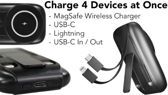 Picture 2 of MagPower Plus: Portable 5000mAh Charger with Stand and Cables