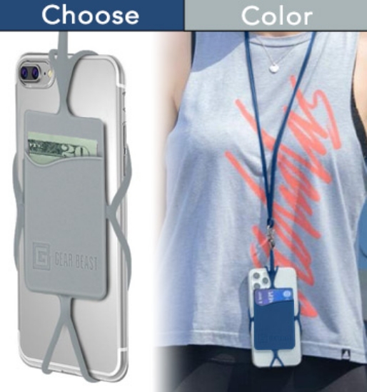 Picture 1 of Silicone Phone Lanyard with Pocket