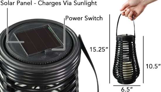 Picture 4 of Solar Flickering Candle Lantern