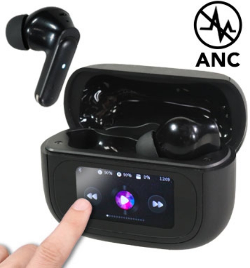 Picture 1 of ANC True Wireless Earbuds with Touch Screen Smart Case