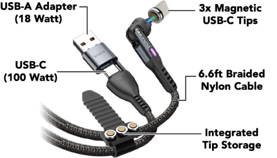 Picture 5 of STATIK 360 Fast-Charging Magnetic Pro Cable: 6.6ft USB-C Edition